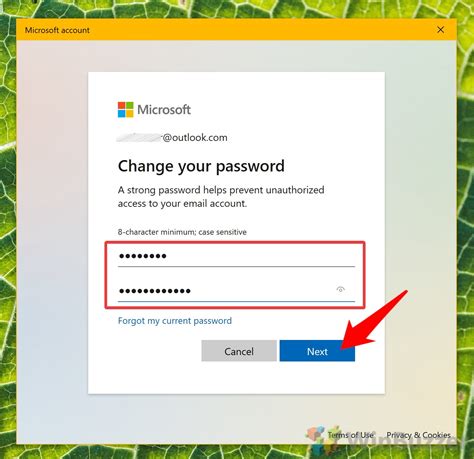 Change your Microsoft account password .